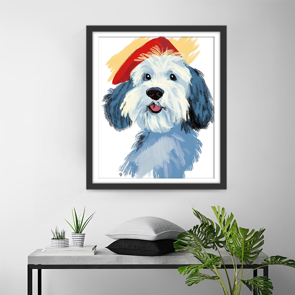 Puppy met Hoed Diamond Painting