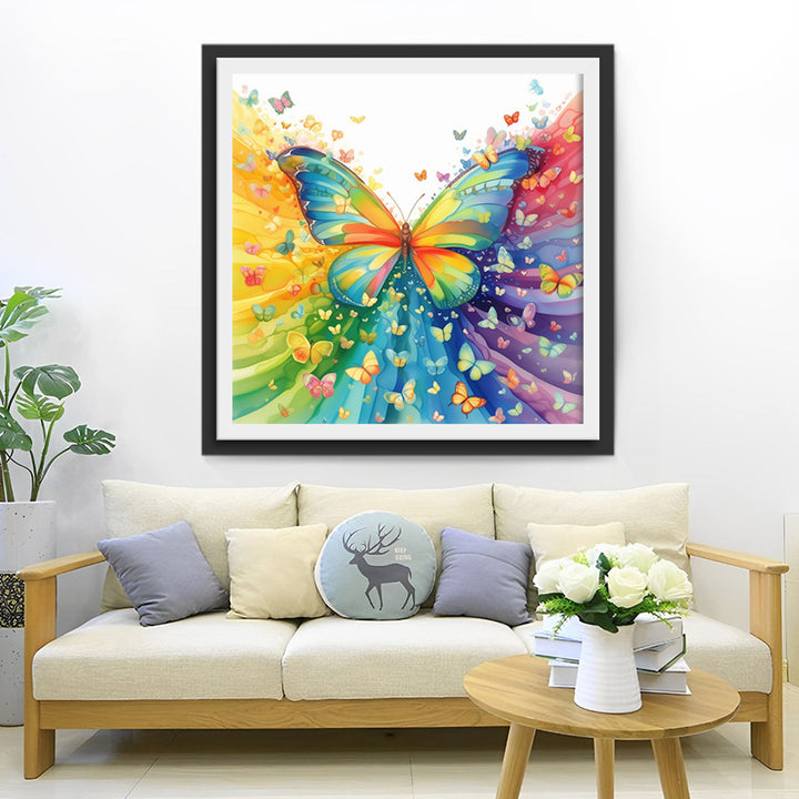 Regenboogvlindergroep Diamond Painting