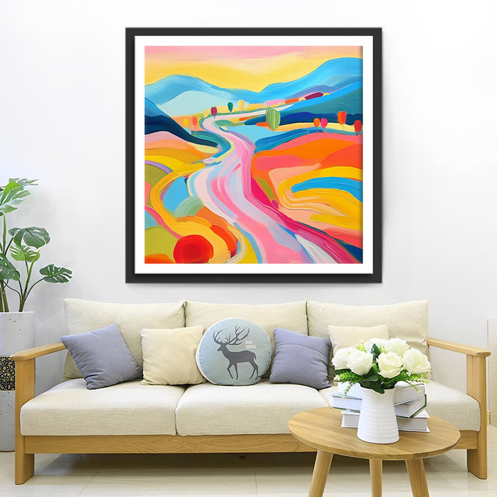 Regenboogweg in de Bergen Diamond Painting