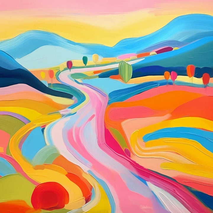 Regenboogweg in de Bergen Diamond Painting