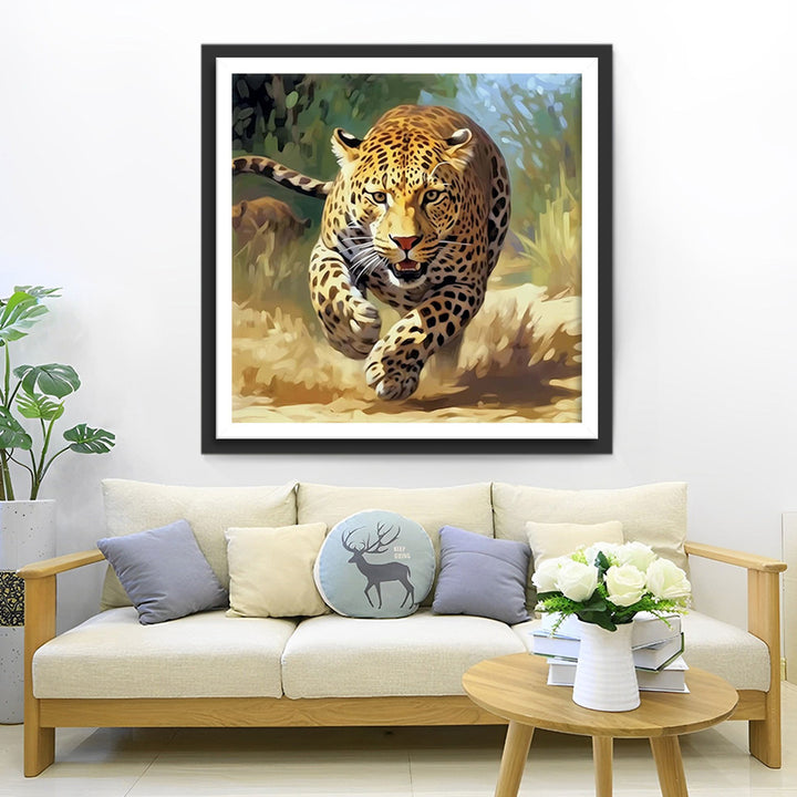 Rennende Luipaard Diamond Painting