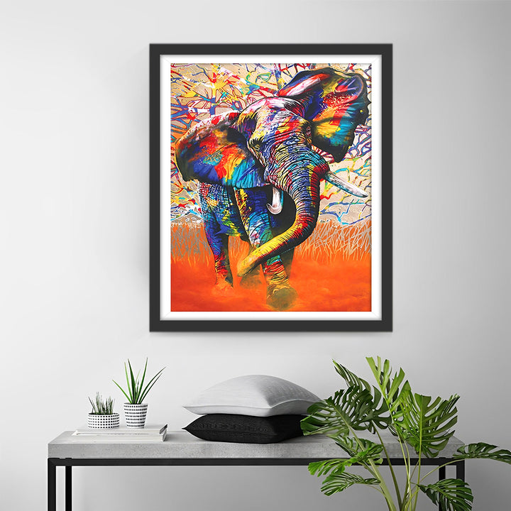 Rennende Olifant Diamond Painting