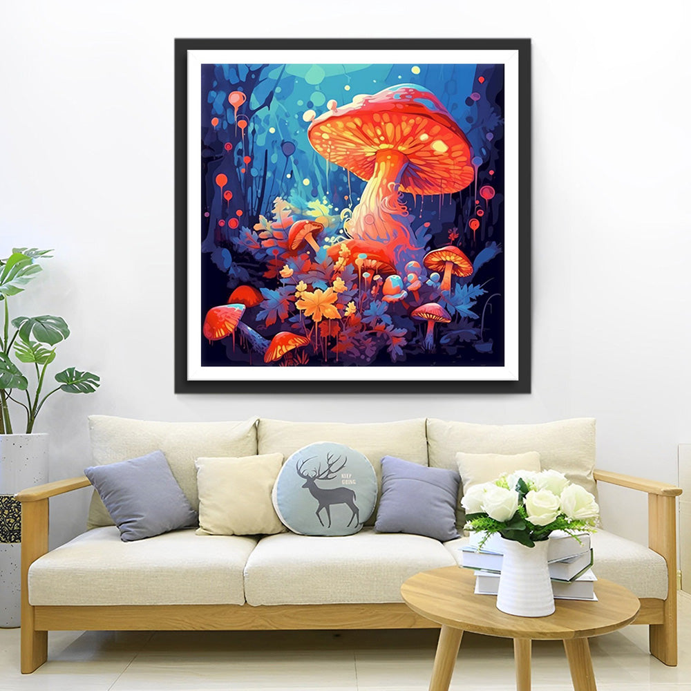 Reusachtige Gloeiende Paddenstoelen in de Vallei Diamond Painting