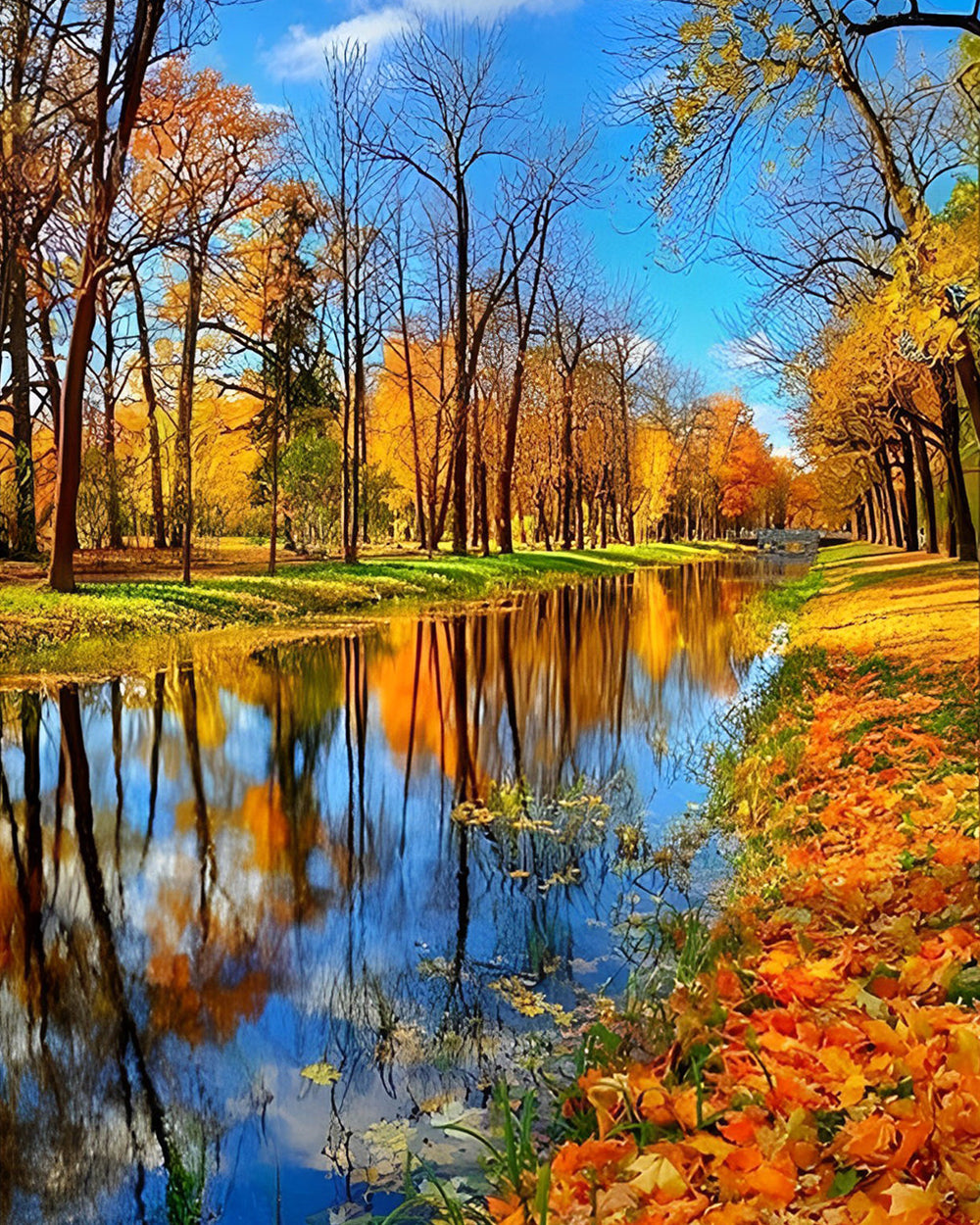 Rivier in Het Esdoornbos Diamond Painting