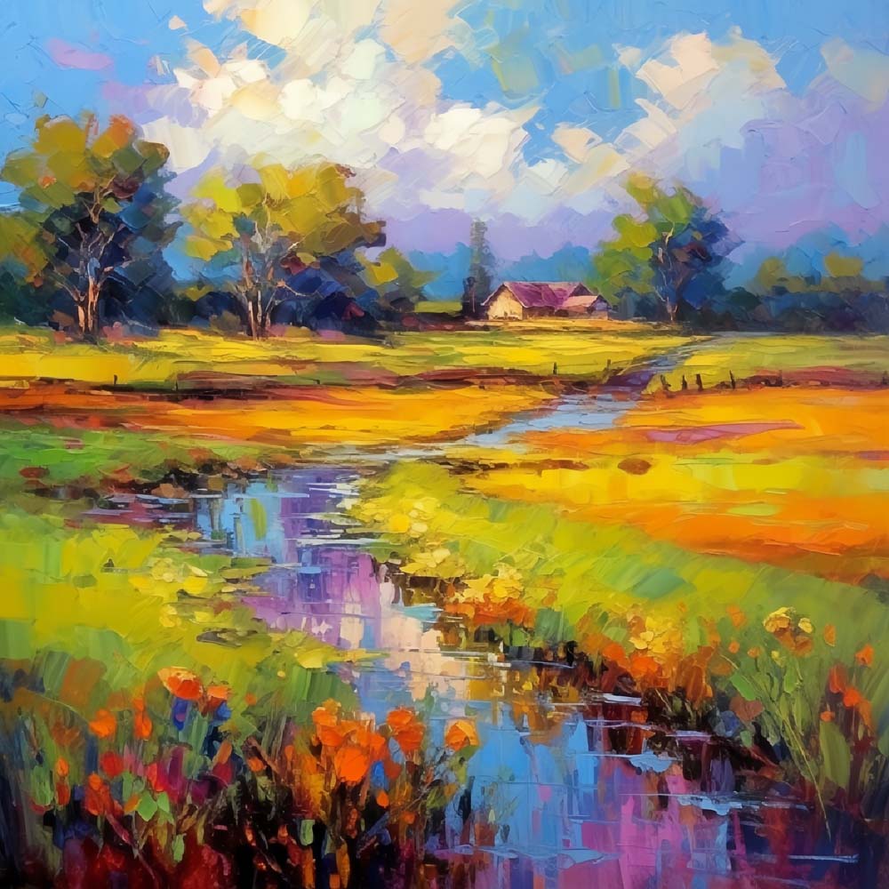 Rivier in het Veld Diamond Painting