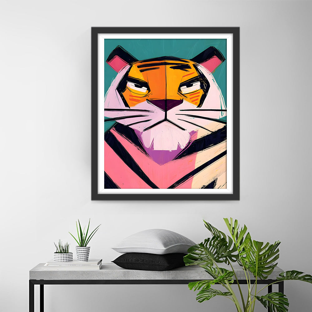 Rode Cartoon Tijger Diamond Painting