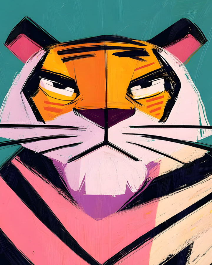 Rode Cartoon Tijger Diamond Painting