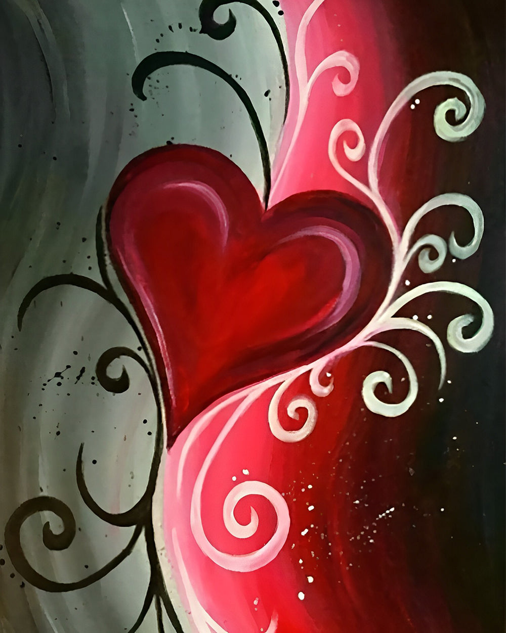 Rode Hartvormige Wolk Diamant Diamond Painting