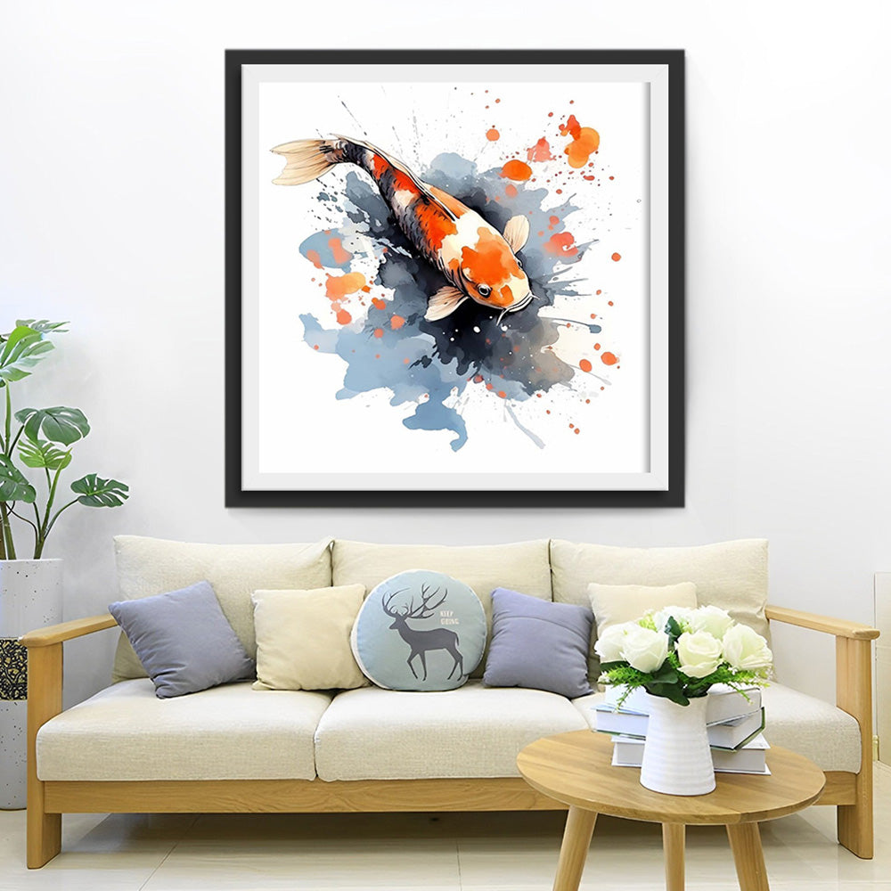 Rode Inkt Koi Diamond Painting