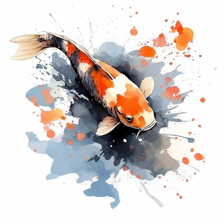 Rode Inkt Koi Diamond Painting