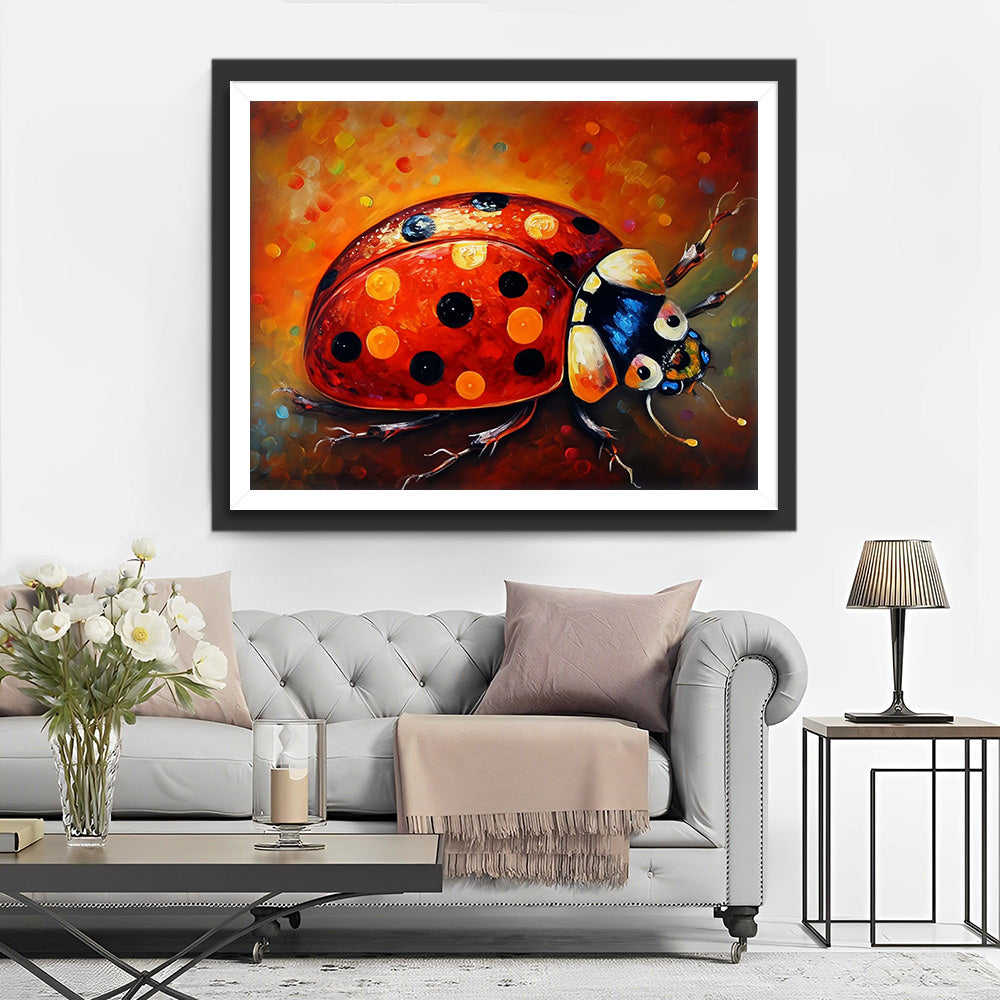 Rode Lieveheersbeestje Diamond Painting