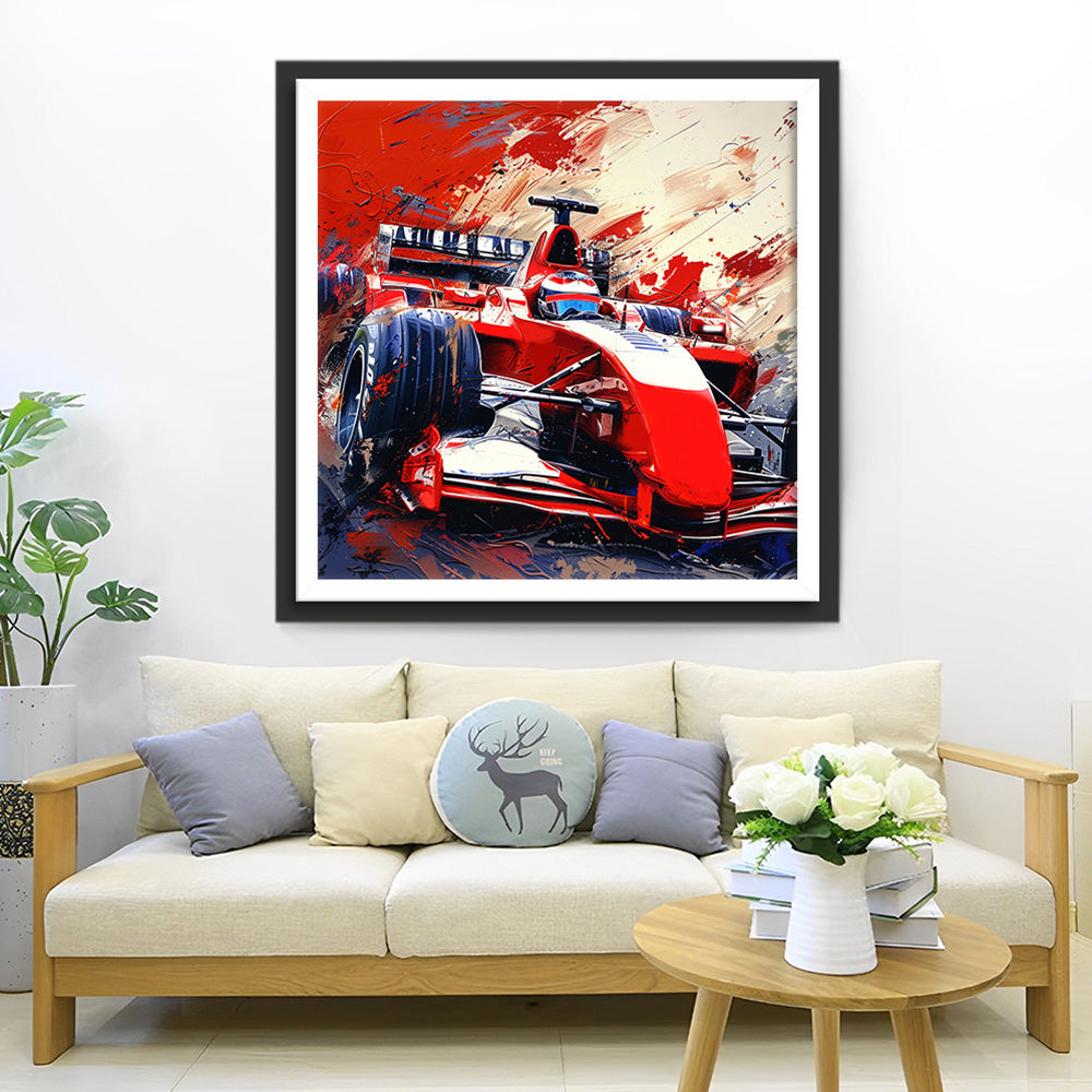 Rode Raceauto Diamond Painting