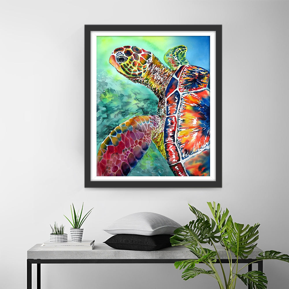 Rode Schildpad in de Zee Diamond Painting