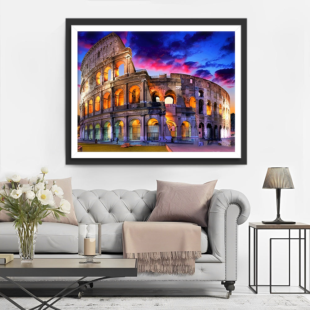 Romeinse Colosseum 's Nachts Diamond Painting