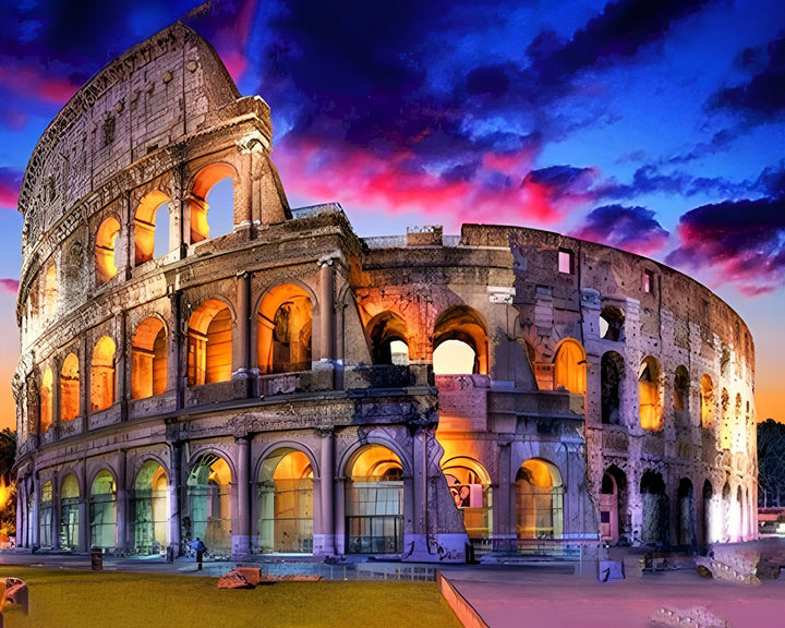 Romeinse Colosseum 's Nachts Diamond Painting
