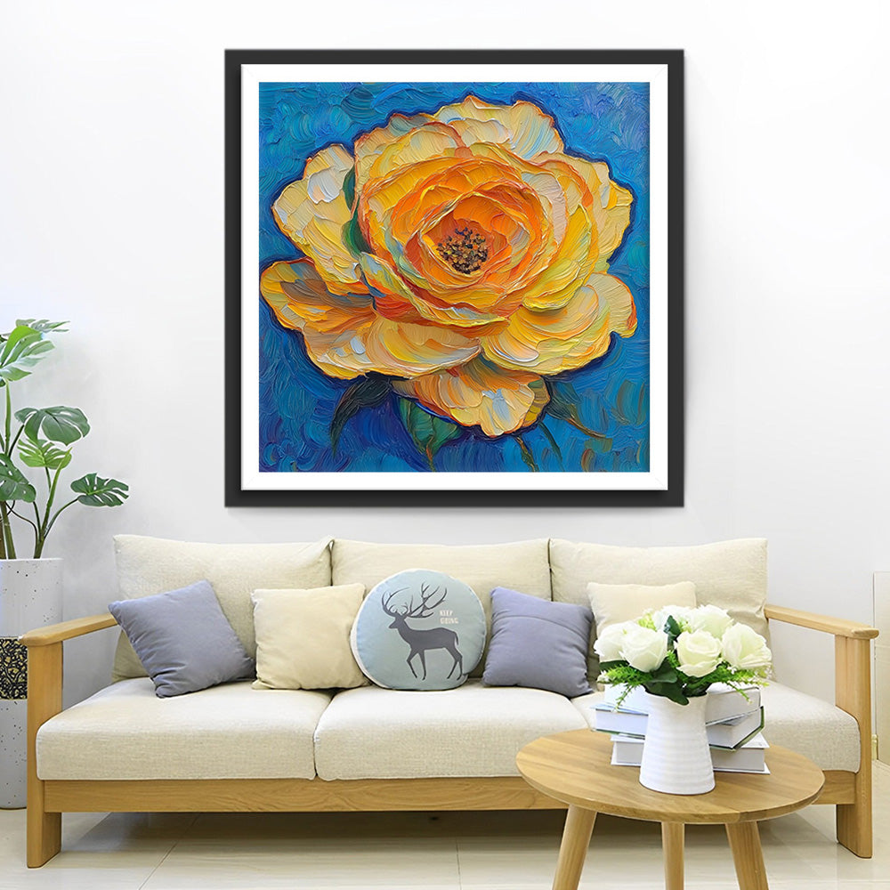 Romige Gele Bloem Diamond Painting