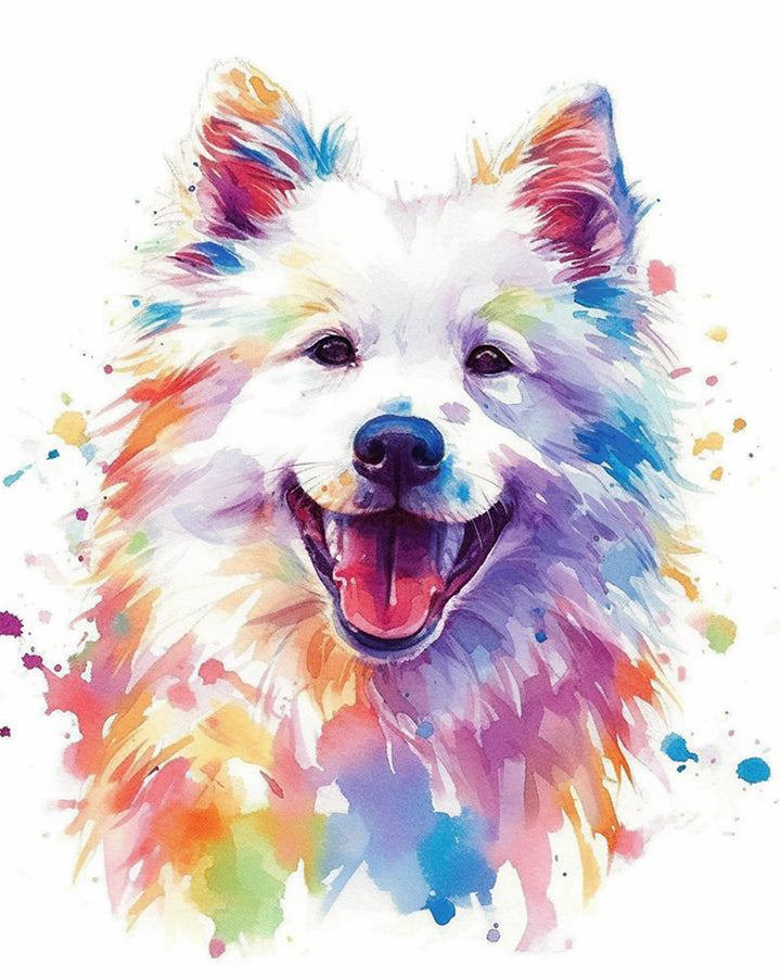 Schattige Aquarel Samojeed Diamond Painting
