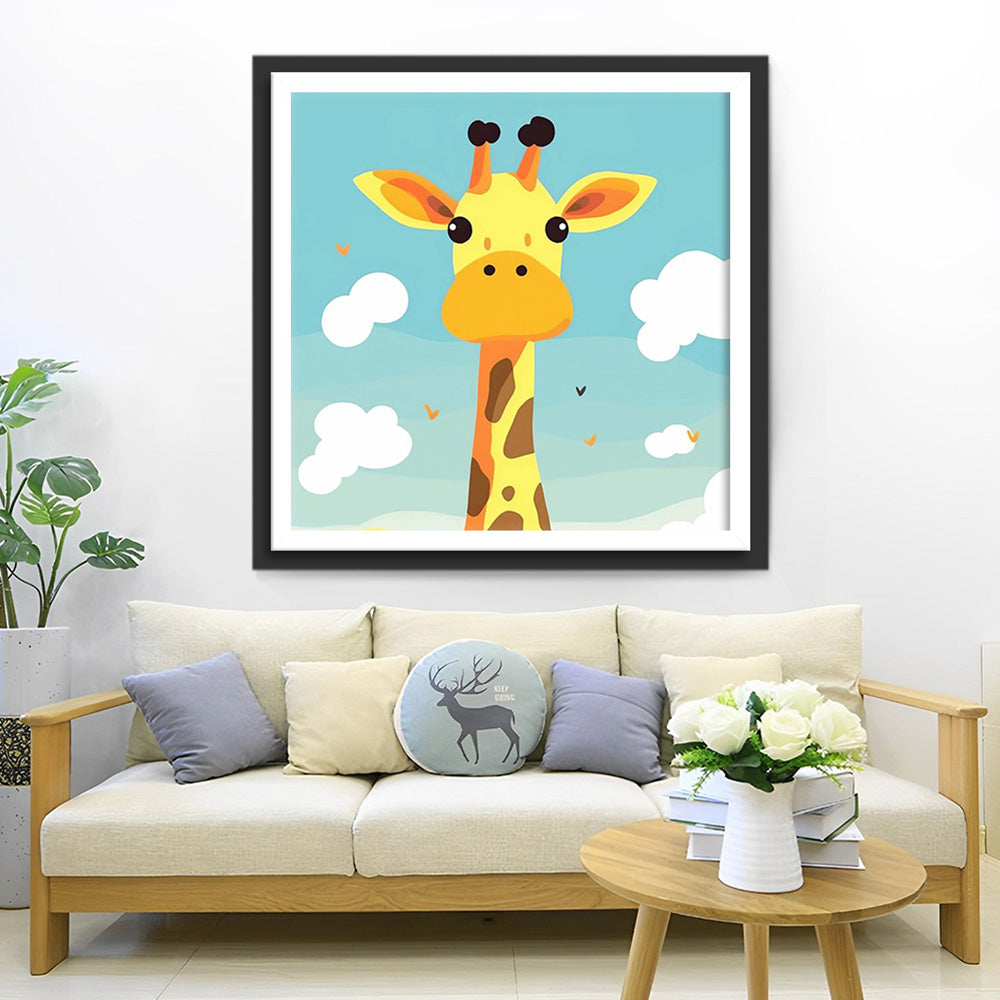 Schattige Cartoon Giraffe Diamond Painting