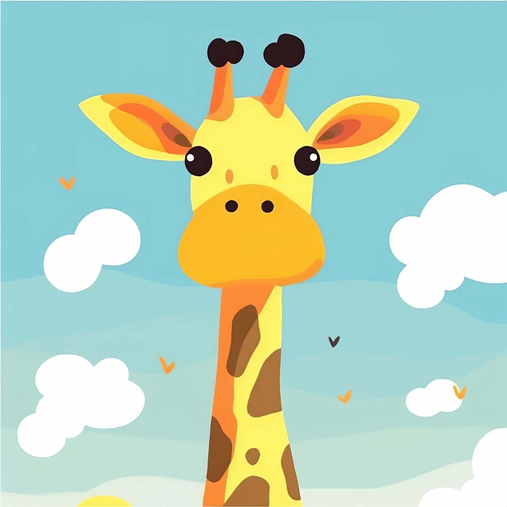 Schattige Cartoon Giraffe Diamond Painting