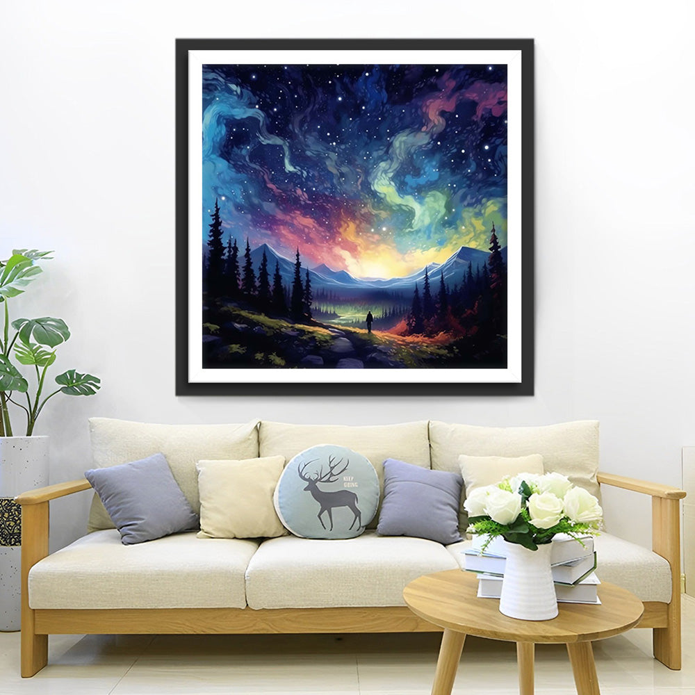 Sterrenhemel met Aurora Diamond Painting
