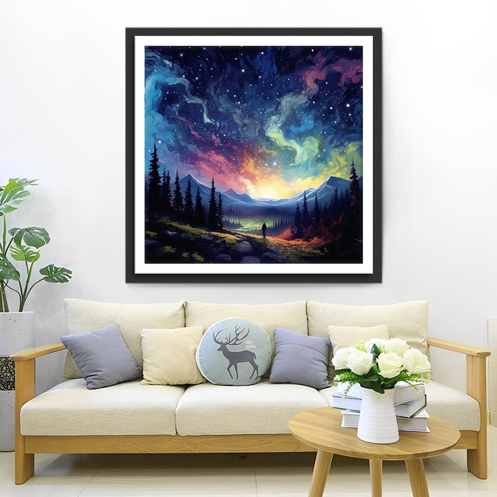 Sterrenhemel met Aurora Diamond Painting