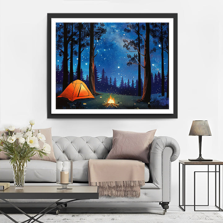 Sterrennacht in het Kampeerbos Diamond Painting