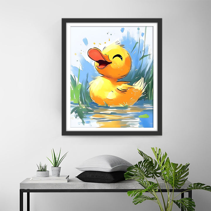 Super Blij Eendje op de Rivier Diamond Painting