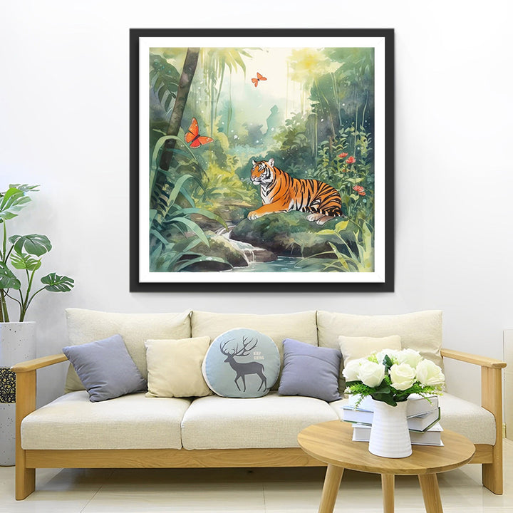 Tijger in de Jungle Diamond Painting