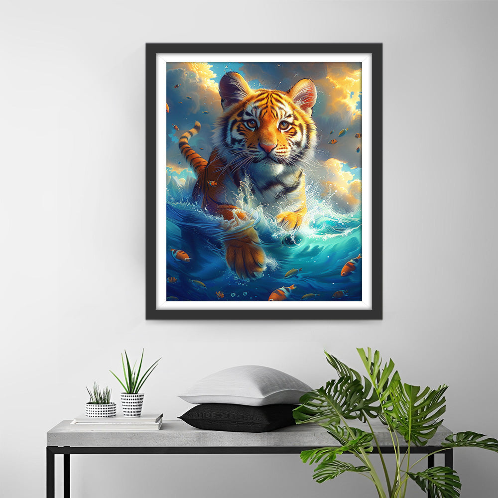 Tijger in de Zee Diamond Painting