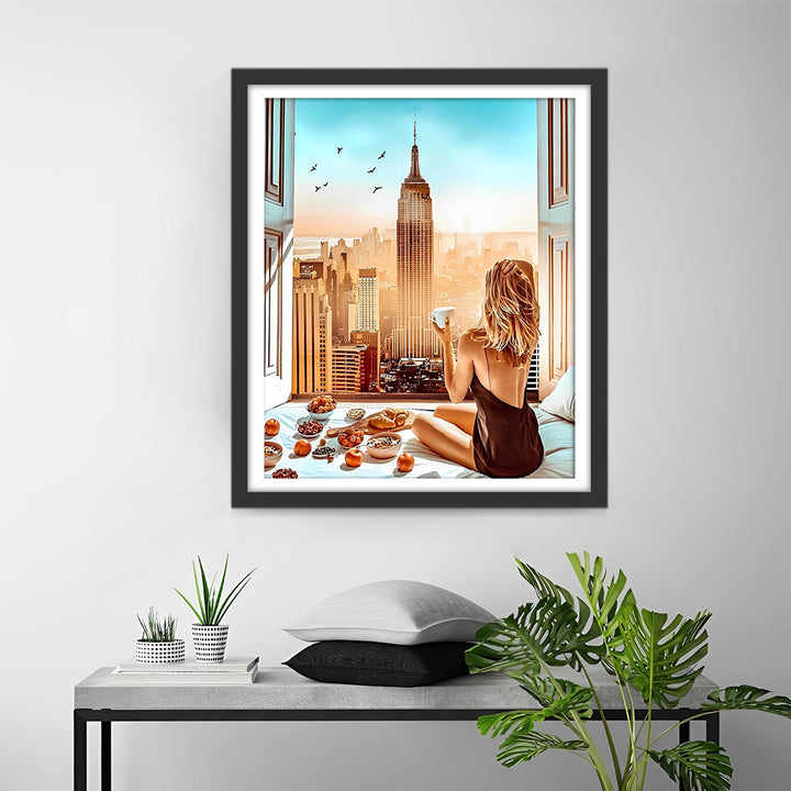 Wolkenkrabbers Buiten de Stad Diamond Painting