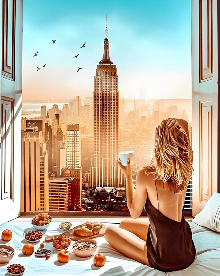 Wolkenkrabbers Buiten de Stad Diamond Painting