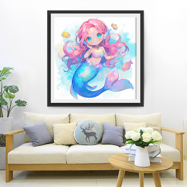 Zeemeermin met Roze Haar Diamond Painting