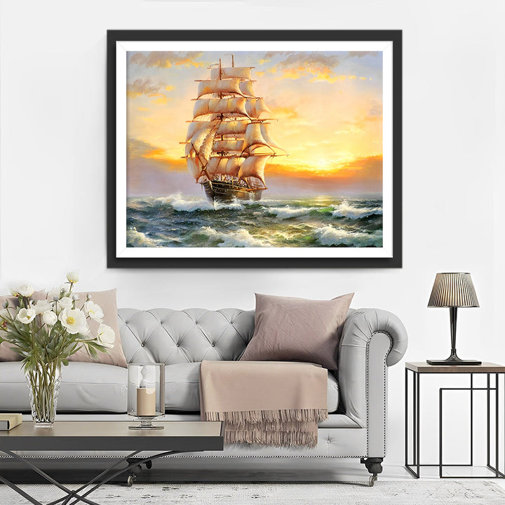Zeilboot op de Zee Diamond Painting