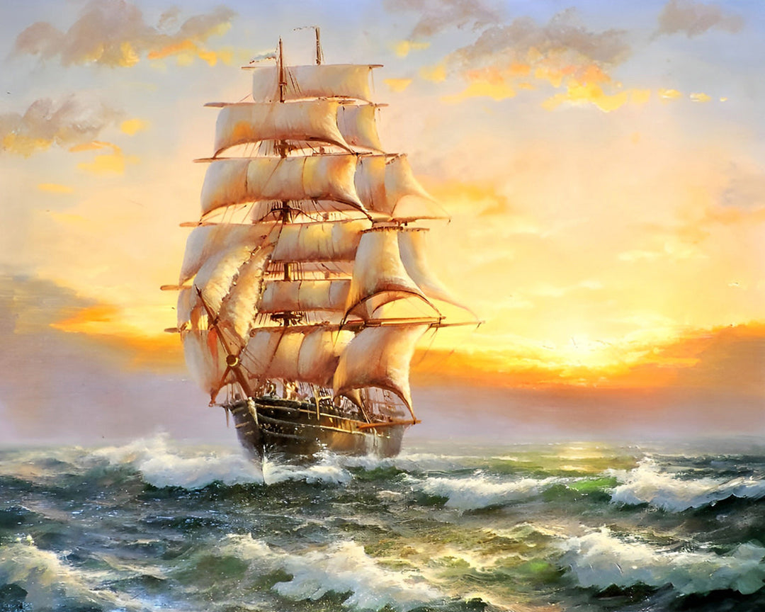 Zeilboot op de Zee Diamond Painting