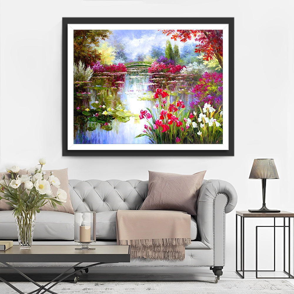 Zomerbloemen Poel Diamond Painting