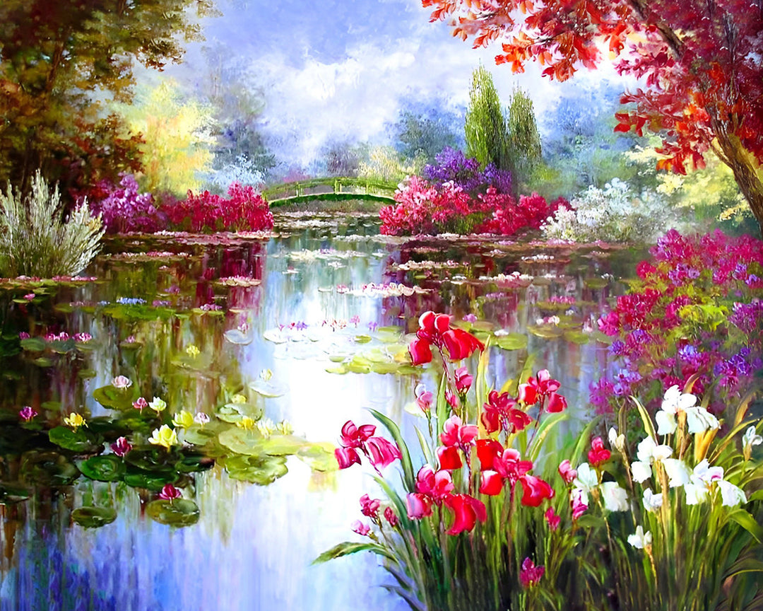 Zomerbloemen Poel Diamond Painting