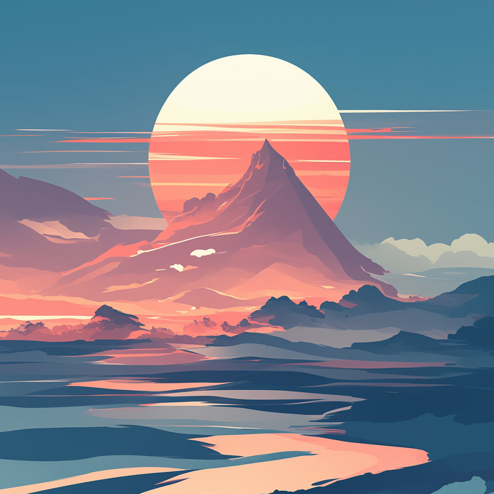 Zonsopgang op de Bergtop Diamond Painting