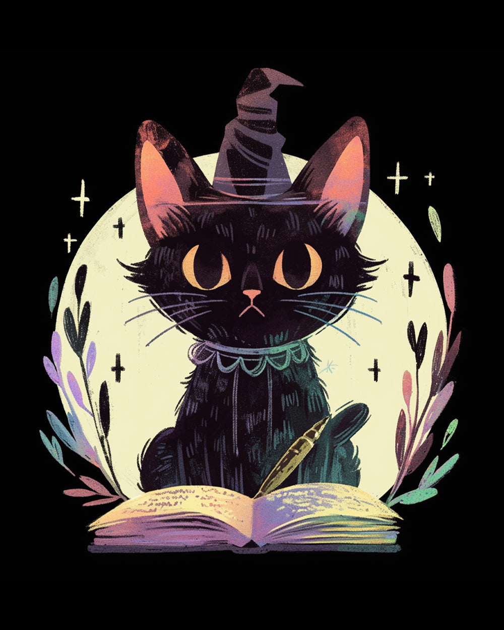 Zwarte Magische Kat Diamond Painting