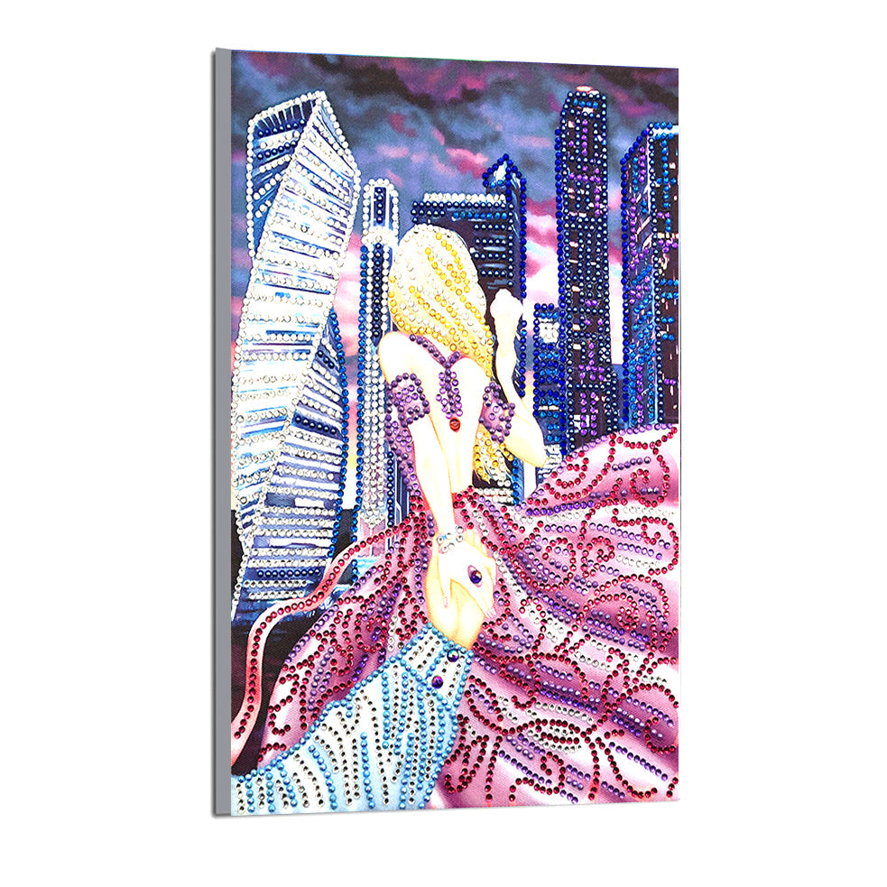 Speciaal Gevormde Strass Vrouw Diamond Painting