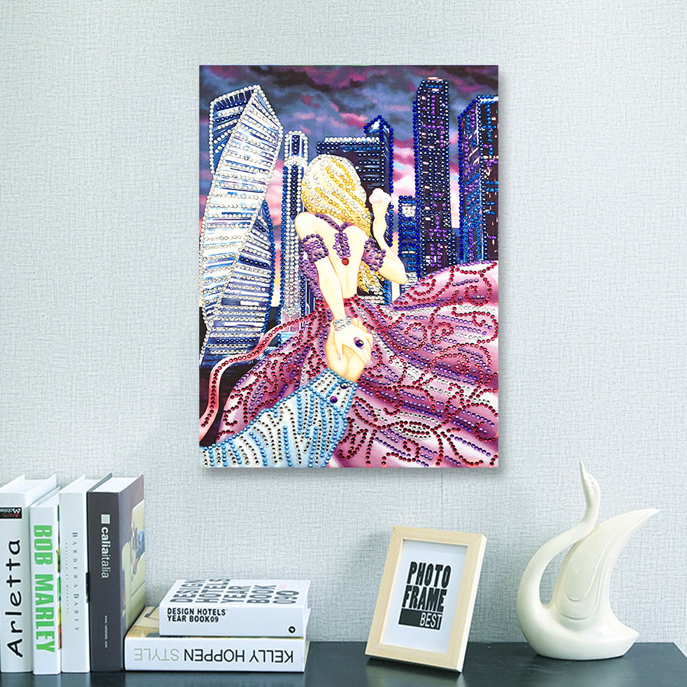 Speciaal Gevormde Strass Vrouw Diamond Painting