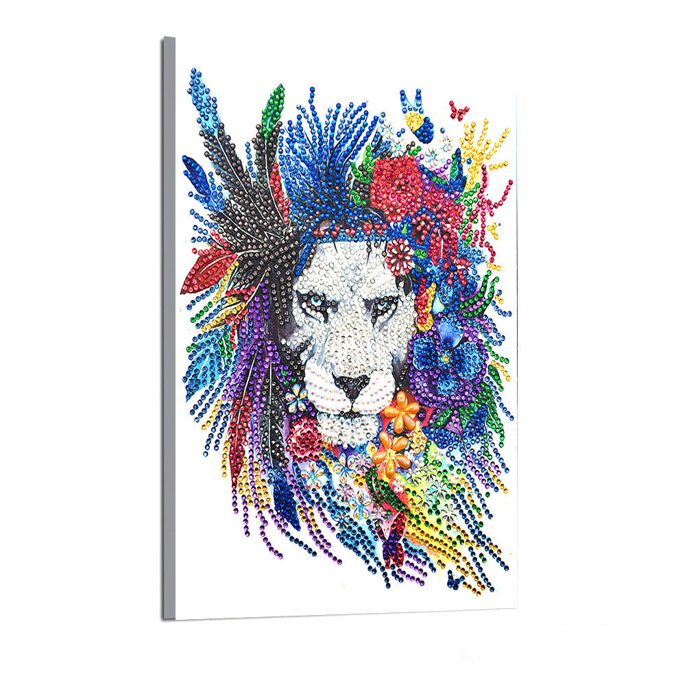 Speciaal Gevormde Strass Leeuw Diamond Painting