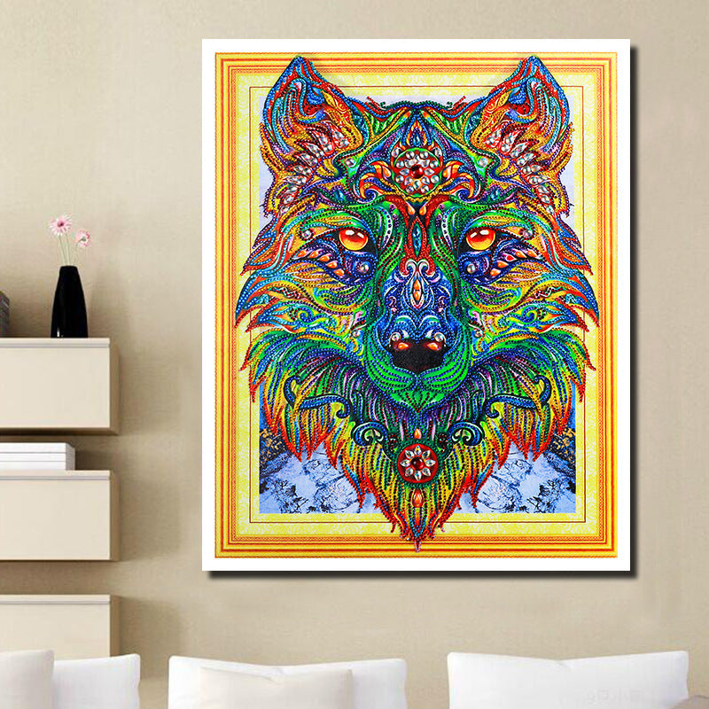 Speciaal Gevormde Strass Wolf Diamond Painting