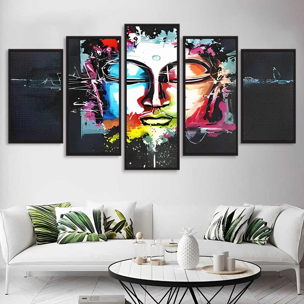 Abstrakte Boeddha 5 Platen Diamond Painting
