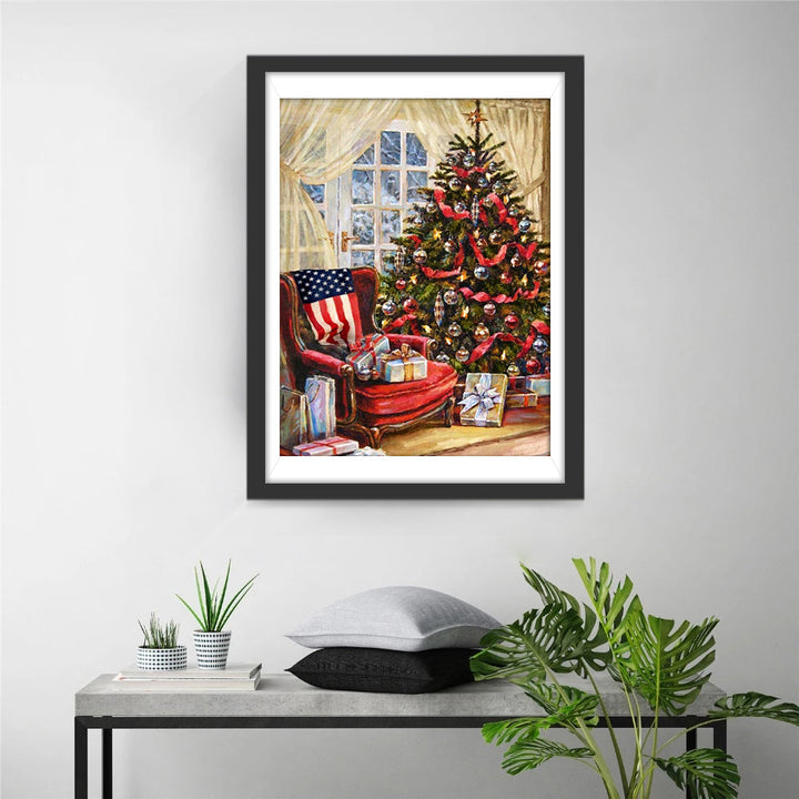 Amerikaanse Kerstsfeer Diamond Painting