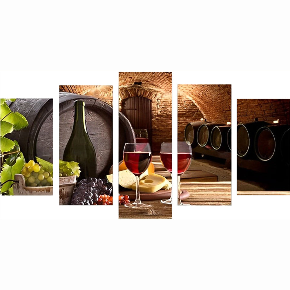 Aromatische Wijnscène 5 Platen Diamond Painting