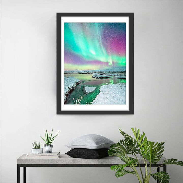 Aurora's Dans boven Ijs Diamond Painting