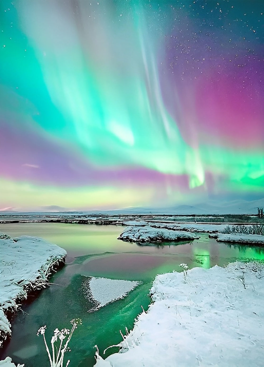 Aurora's Dans boven Ijs Diamond Painting