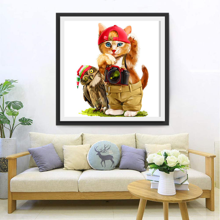 Avontuurlijke Katfotograaf Diamond Painting