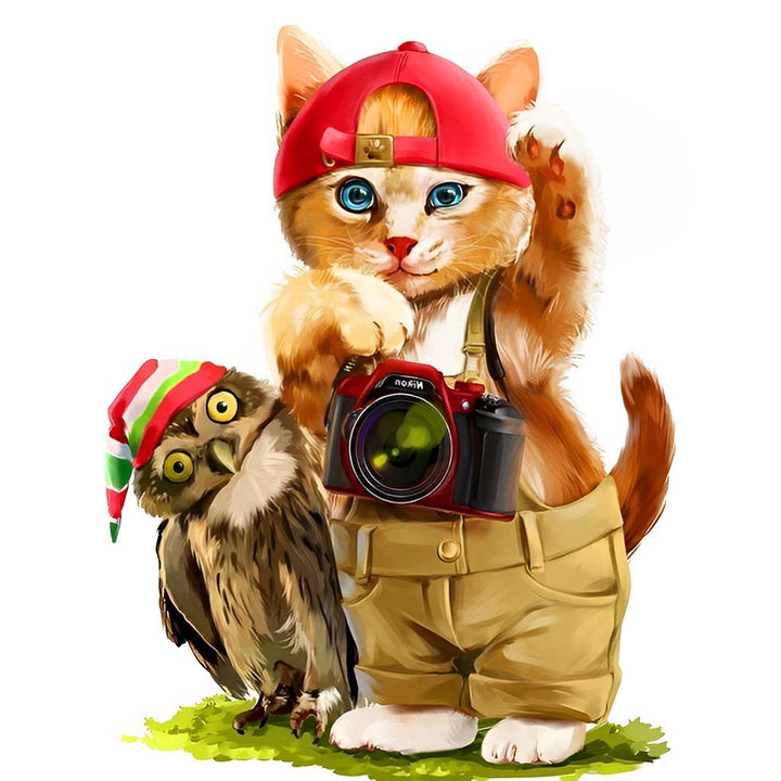 Avontuurlijke Katfotograaf Diamond Painting