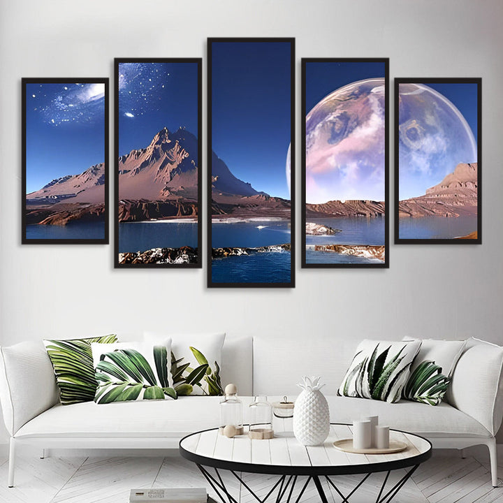 Bergen en Maan 5 Platen Diamond Painting